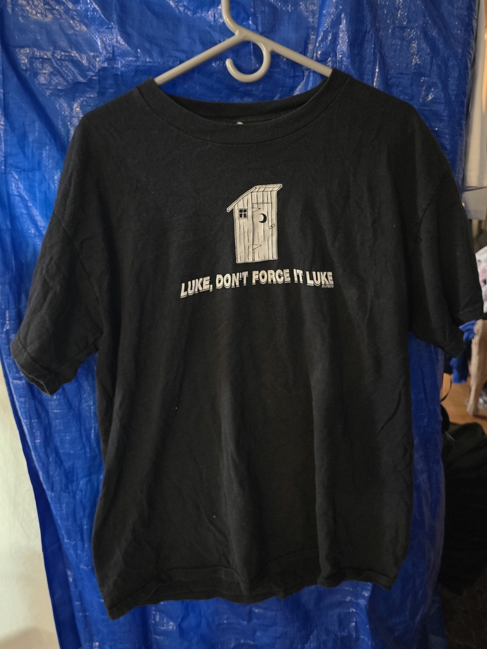 Black Graphic Tee "Luke, Don't Force It Luke"
